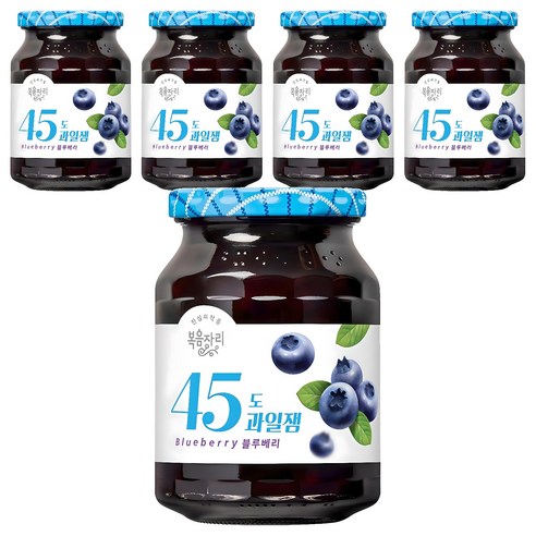 복음자리 45도 과일잼 블루베리, 350g, 5개