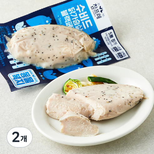 참프레 동물복지 인증 수비드 닭가슴살 블랙페퍼, 1개입, 2개