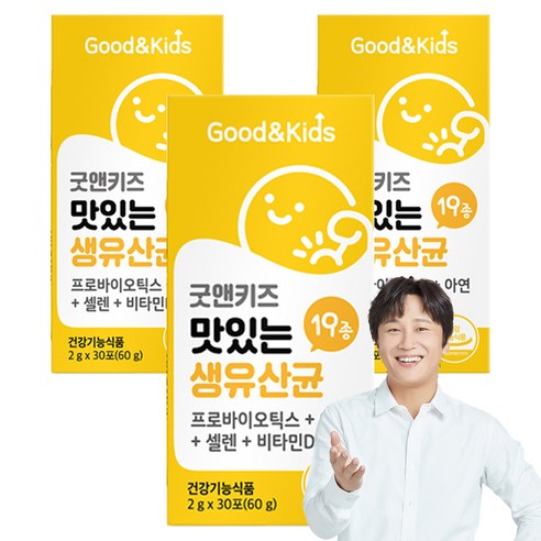 굿앤키즈 맛있는 생유산균 30포, 60g, 3개