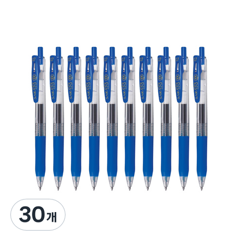 제브라 사라사클립 중성펜 JJB15 0.7mm, 청색, 30개