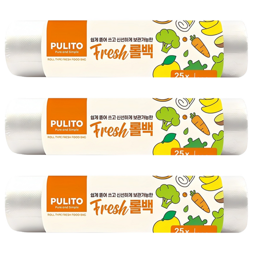 뿌리또 프레쉬 롤백 중 25cm x 35cm, 중(M), 200개입, 3개
