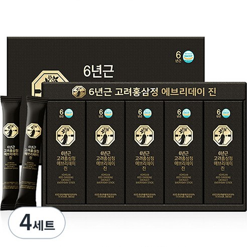 자연허브 6년근 고려홍삼정 에브리데이 진 홍삼스틱 30p + 쇼핑백, 450g, 4세트