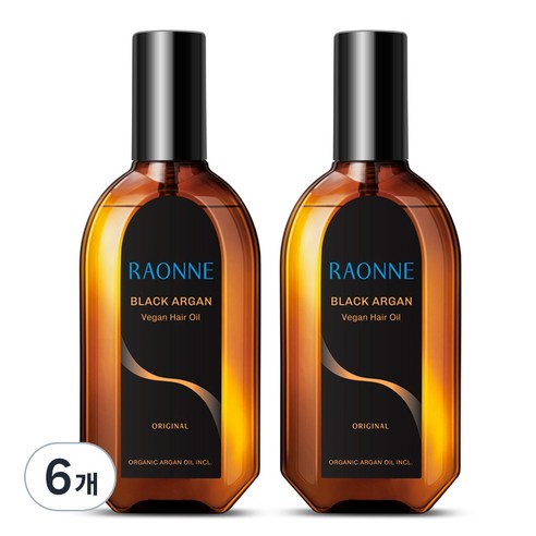 [비건뷰티] 라온느 블랙 아르간 헤어오일, 100ml, 6개