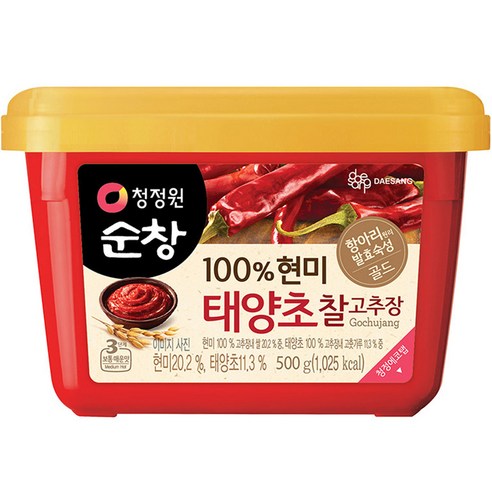 청정원순창 100% 현미 태양초 찰고추장, 500g, 1개