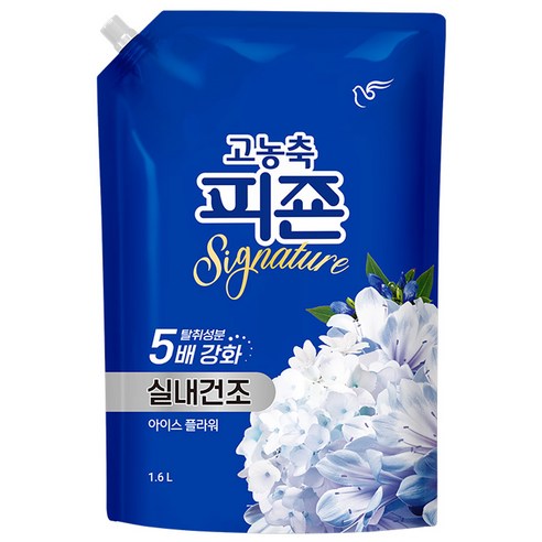 피죤 고농축 실내건조 시그니처 아이스플라워 섬유유연제 리필, 1.6L, 1개