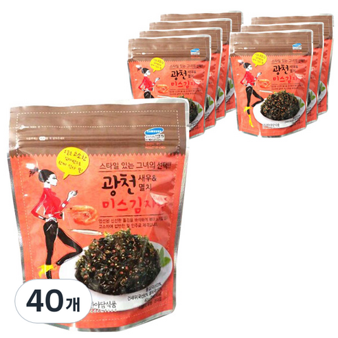 미스김자반 광천 새우 멸치, 40g, 40개