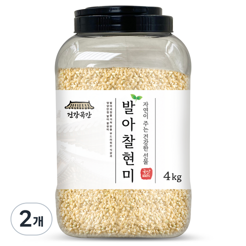 건강곡간 발아찰현미, 4kg, 2개