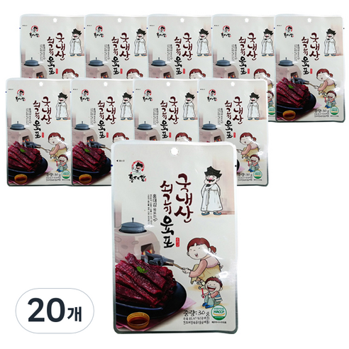 홍대감 쇠고기 육포, 30g, 20개