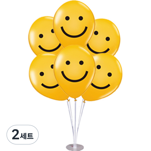 미미파티 생일 파티 스마일 풍선 멀티 스탠드 세트, 올스마일, 2세트
