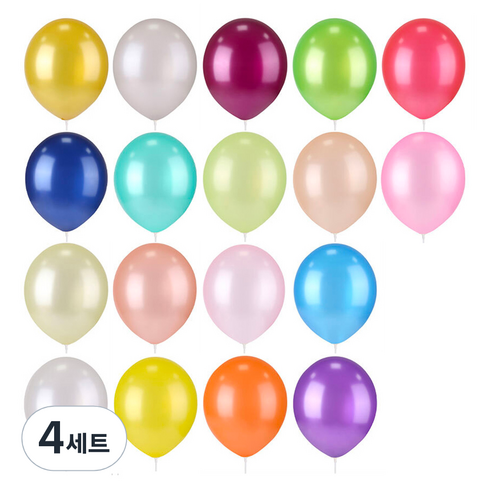 펄 레인보우풍선 30cm 50p 세트, 혼합색상, 4세트