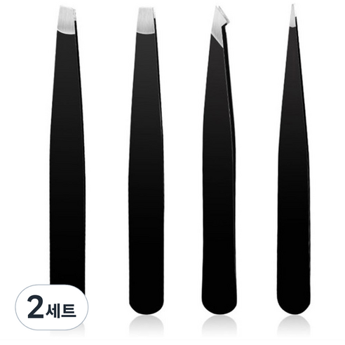 포블럭스 전문가용 쪽집게 핀셋 트위져 4종 세트, 혼합색상, 2세트
