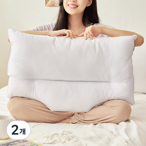 리브맘 코튼 경추베개, 화이트, 2개