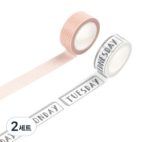 라이프포인트 라이프스타일 디자인마스킹테이프 세트 15 mm x 7 m, 02격자, 06주간, 2세트