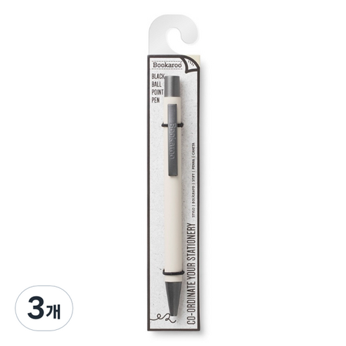 이프 블랙유성잉크 부카루 볼펜 0.7mm, 크림, 3개