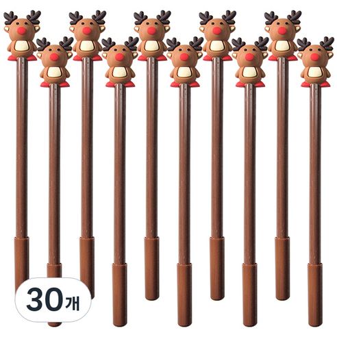 X-MAS 중성펜 0.5mm, 루돌프, 30개