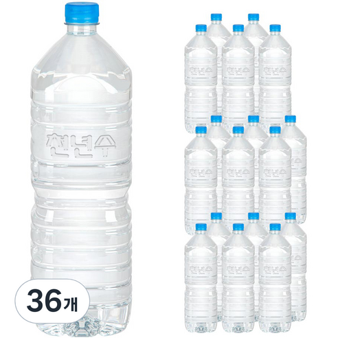 천년수 무라벨 생수, 2L, 36개
