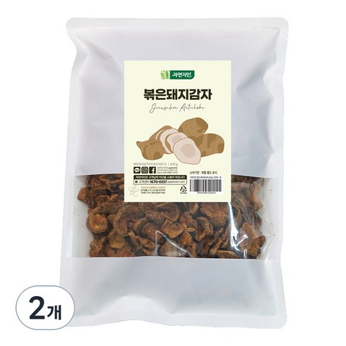 자연지인 국내산 볶은 돼지감자 차, 600g, 2개