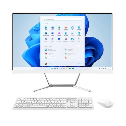 디클 일체형 PC 셀러론-N5095 무선키보드 마우스 포함, 화이트, A27N, 128GB, 4GB, WIN11 Home