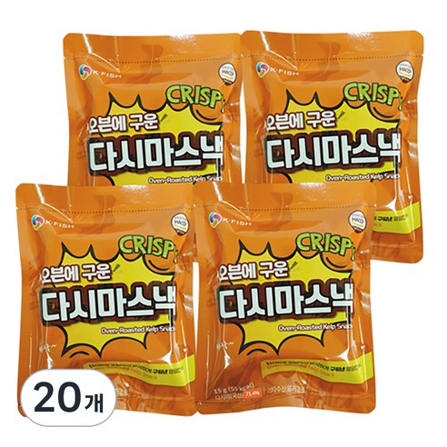 이미지 석하 오븐에 구운 다시마스낵, 15g, 20개