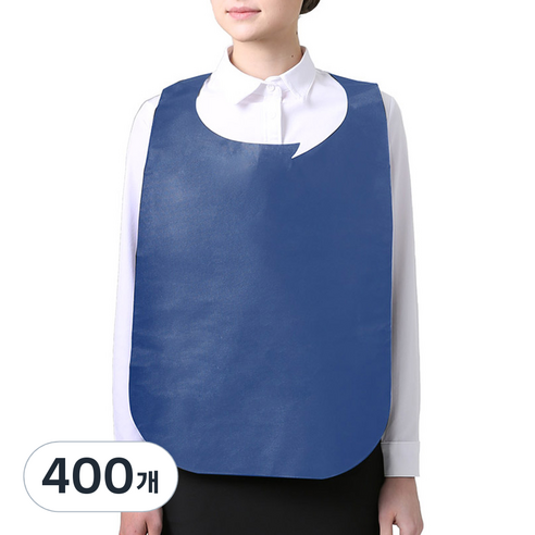 웰프런 일회용 부직포 위생 앞치마, 네이비, 400개