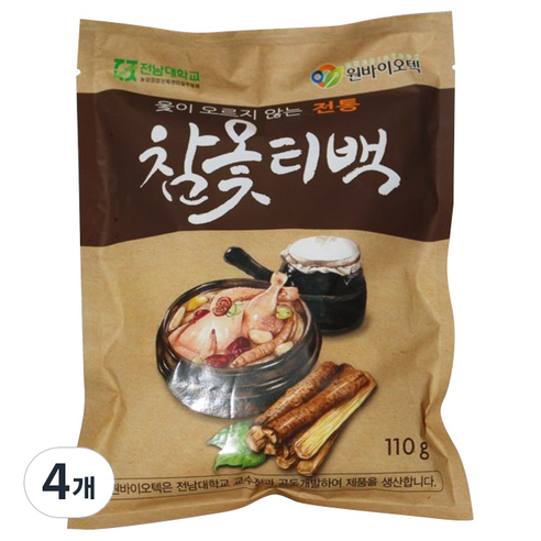 [원바이오텍] 참옻티백, 110g, 4개