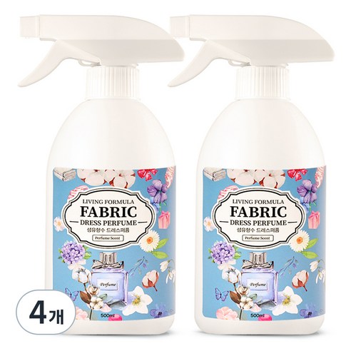 생활공식 섬유향수 드레스 퍼퓸 냄새제거 섬유탈취제, 500ml, 4개
