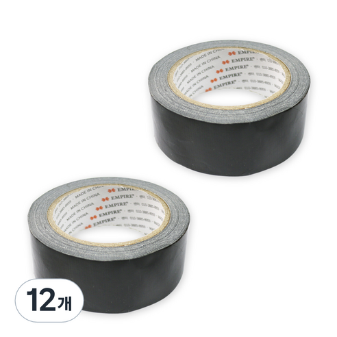 엠파이어 고급형 컬러 면테이프 48mm x 20m 검정, 12개