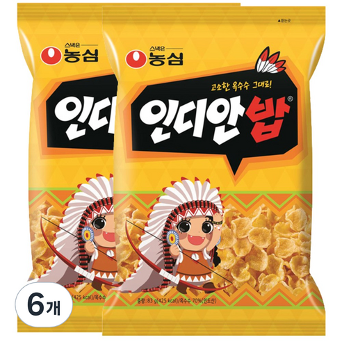 농심 인디안밥, 83g, 6개