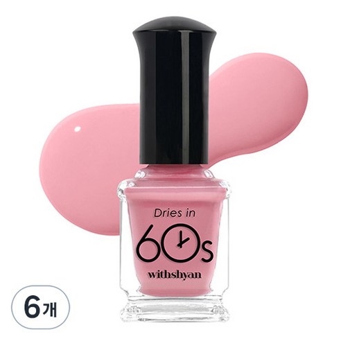 위드샨 60초 매니큐어 유광 9ml, M43 미스티로즈, 6개