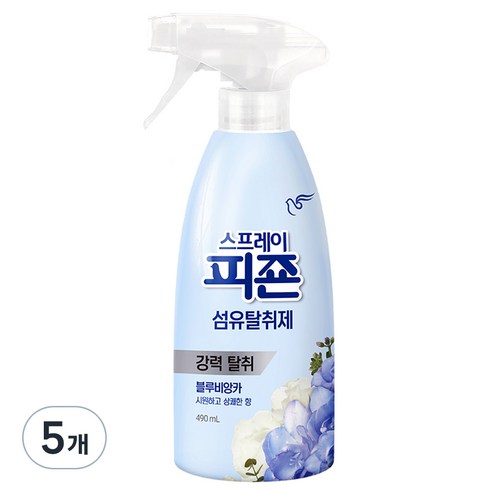 스프레이 피죤 섬유탈취제 강력탈취 오리지널, 490ml, 5개, 블루비앙카