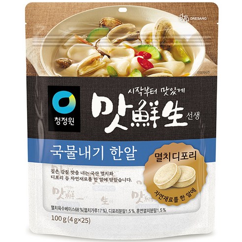 청정원 맛선생 멸치디포리 국물내기 한알, 100g, 3개