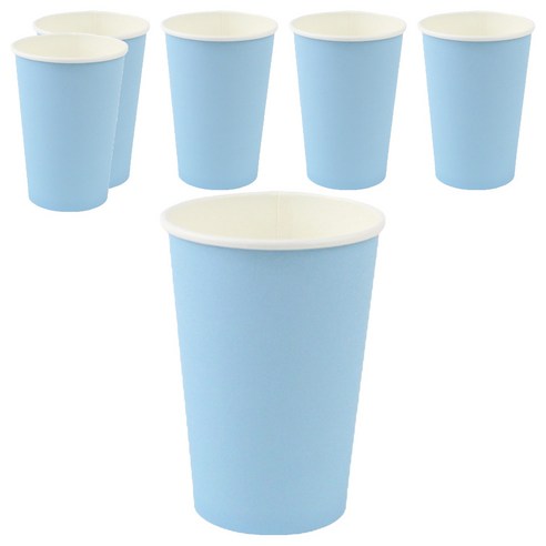 아이엔피 파스텔 종이컵 라이트블루 390ml, 50개, 6개