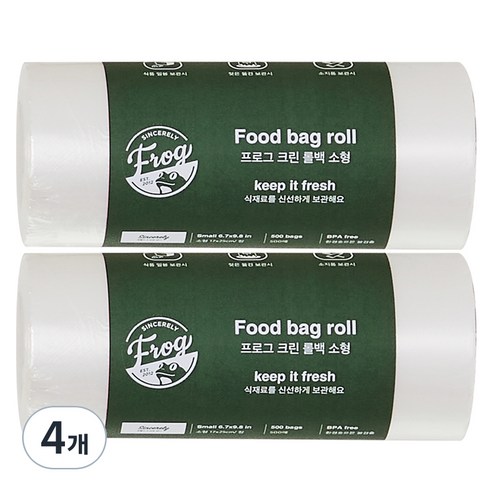 프로그 크린 롤백 소형 17cm x 25cm, 소(S), 500개입, 4개