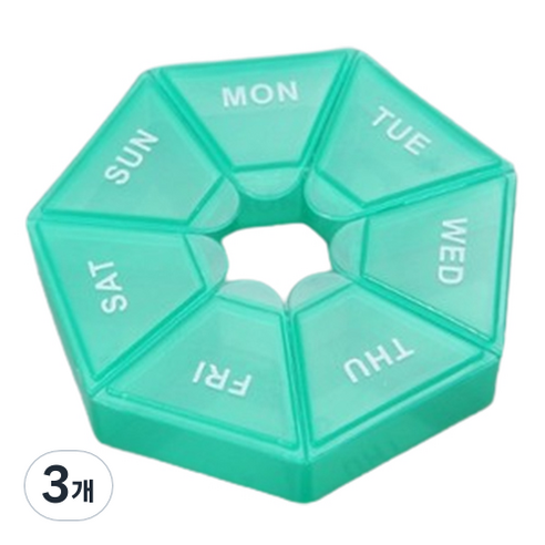 씨에스소울 여행용 데일리 알약 케이스 민트, 3개