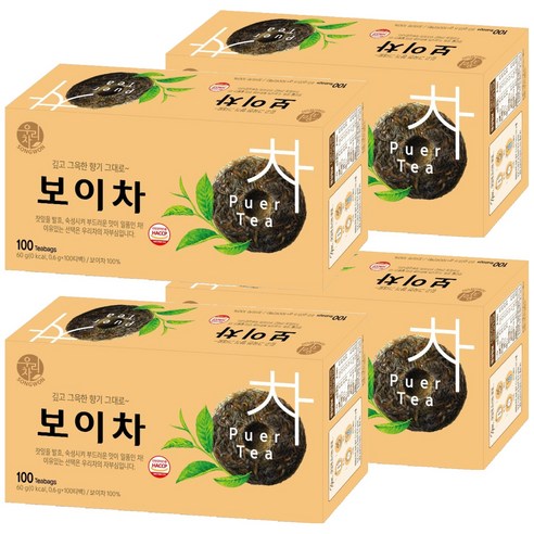 우리차 송원식품 보이차, 600mg, 100개입, 4개, 0.6g
