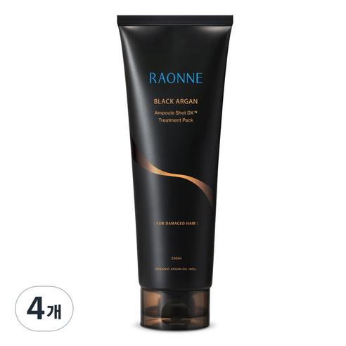 라온느 블랙 아르간 앰플샷DX 데미지 케어 트리트먼트, 250ml, 4개