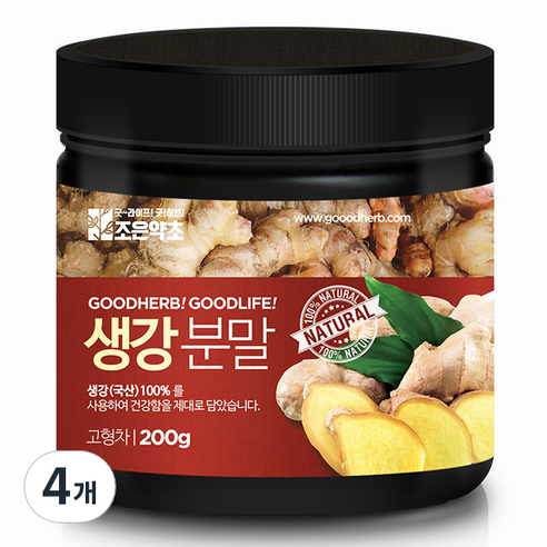 조은약초 프리미엄 생강 가루, 200g, 4개
