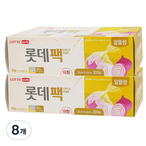 롯데이라이프 위생팩 알뜰형 대 30 cm x 40, 8개