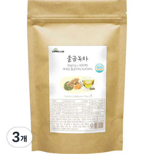 참랩 울금녹차 30p, 1g, 30개입, 3개