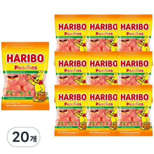 하리보 피치스 젤리, 100g, 20개