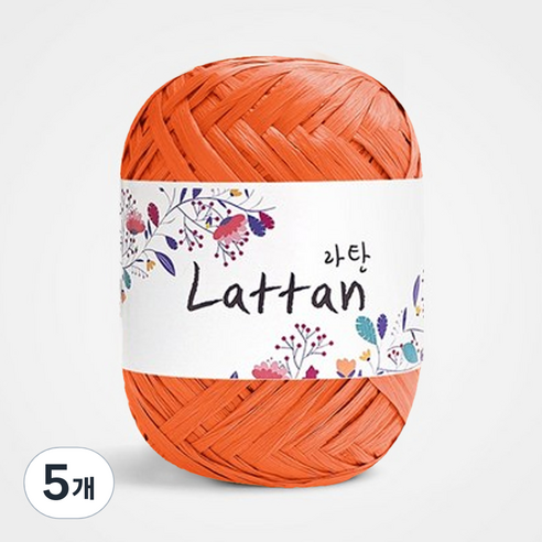 yarna 라탄 라피아 뜨개실 40g, 6번 반유광, 5개