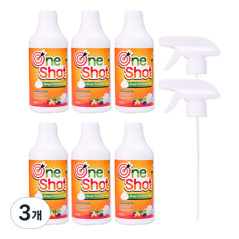 애드크로스 매직 원샷 폼 크리너 500ml x 6p + 스프레이건 2p 세트, 3L, 3개