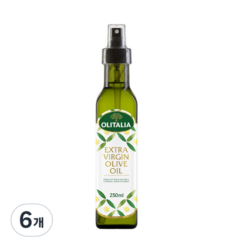 올리타리아 엑스트라버진 올리브유 직사형 스프레이타입, 250ml, 6개