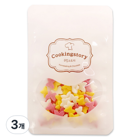 쿠킹스토리 슈가스프링클 버터플라이 빅 나비, 100g, 3개