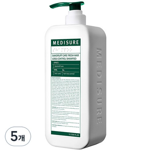 메디슈어 비듬케어 프레쉬 탈모 샴푸, 1000ml, 5개