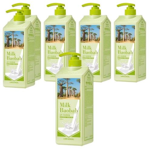 밀크바오밥 라임앤바질 샴푸, 1000ml, 6개