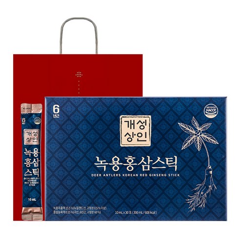 개성상인 녹용 홍삼 스틱 30개입 + 쇼핑백, 300ml, 1개