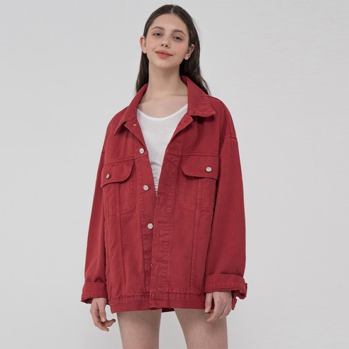 여성용 OVERFIT PIGMENT COLOR TRUCKER JACKET