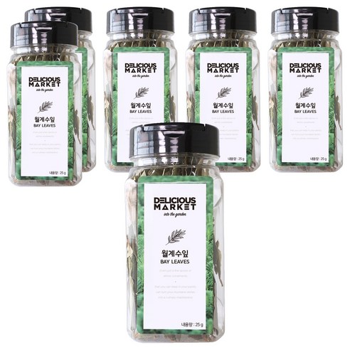 딜리셔스마켓 월계수잎 향신료, 25g, 6개