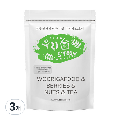 우리가스토리 페퍼민트 차 삼각티백, 1g, 120개입, 3개